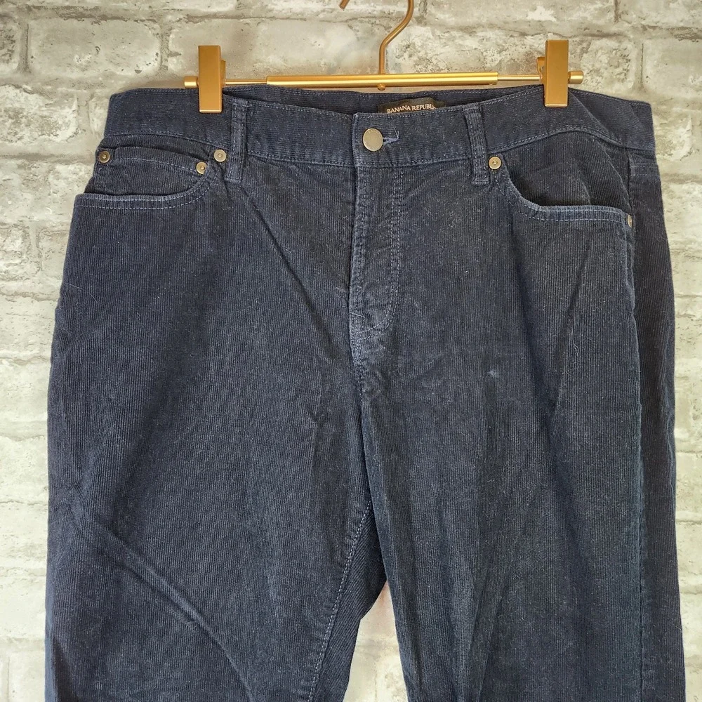 Banana Republic Corduroy Pants Navy Blue Cotton Blend Slim Fit 34x34